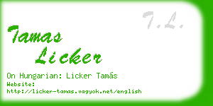 tamas licker business card